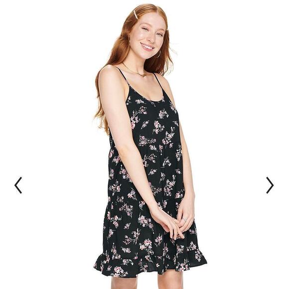 SO NWT Womens Tiered Cami Tank Dress sz XS Boho Floral Summer Mini A-Line NEW - Picture 1 of 6